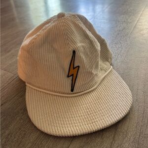 White Corduroy Aviator Nation Flat Brim Hat